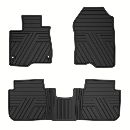 Rubber Floor Mats Fit for Honda CR-V 2026 2025 2024 2023 (Gasoline & Hybrid) All Weather Custom Fit Heavy Duty Anti-Slip Car Mats for CRV 1st & 2nd Row Black