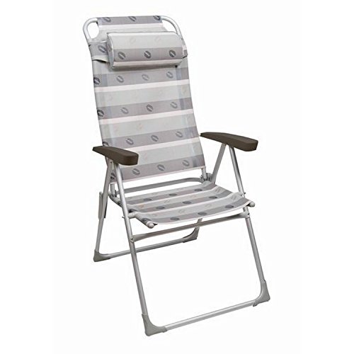 Camp 4 - Silla plegable y compacta modelo Malaga II con estampado para camping (Talla Única) (Blanco crudo)