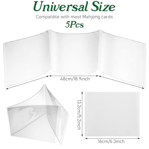 5 protectores transparentes para cartas Mahjong tamaño grande miniatura 2