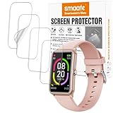 smaate Soft Screen Protector for H86, Compatible with MOREPRO, FITVII Fitcloud Pro H86 1.57inch Smartwatch for Women, 4-Pack, TPU, Square, Bubble Self-healing, Full Coverage