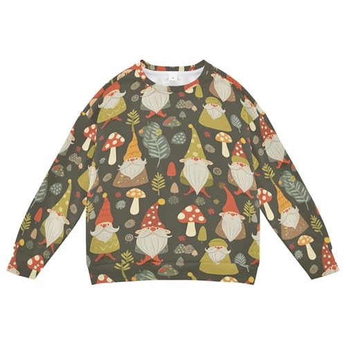 JUNZAN Fall Mushrooms Gnomes Little Boys Sweatshirt Hoodie Fleece Fall Tops Shirts Party 4T