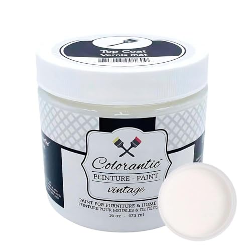 Colorantic | Top Coat Clear Matte Varnish Sealer – Non-Yellowing Protective Furniture Finish for DIY Home Decor Paint | Water-Based No VOC Eco-Friendly (16 oz)