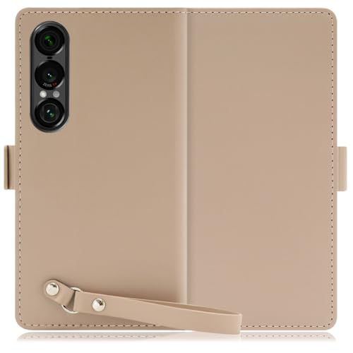 LOOF MACARON �{�v �X�g���b�v�t�� �蒠�^ �X�}�z�P�[�X for Xperia 1 VII �p �P�[�X �J�o�[ �蒠�^�P�[�X �J�[�h���[ �X�g���b�v �x���g�t�� �}�O�l�b�g�t�� �}�J���� ���킢�� [�����u�����L������]