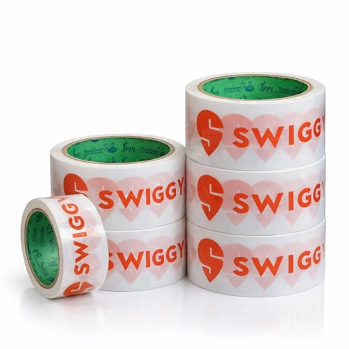 Image of Swiggy Food Packing Tape (2 Inch X 65 Meter in | Pack of 6