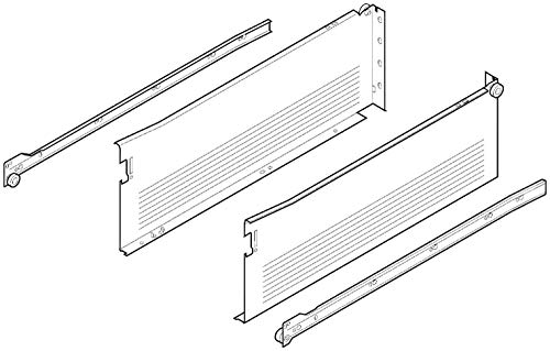 Blum 320H5500C15 METABOX 22 Long x 5-7/8 High Drawer Slide Set, White