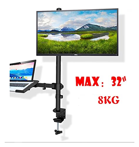 Support de bureau pour moniteur de télétravail et plateau ordinateur