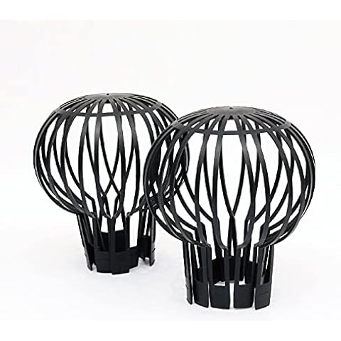 Pack of 2 Plastic Gutter Guards - Keeps Gutter downpipes Clear of blockages from Leaves, Moss, muck, mud, Balls and Other Debris - Flexible and Super Cover