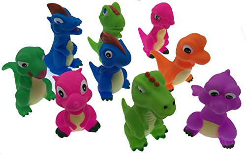 Playmaker Toys Rubber Dinosaur Family Set of 4 Baby Bath Toys