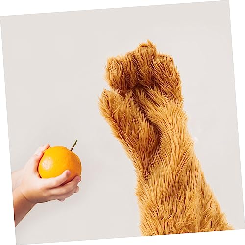 Toyvian 1pc Creative Bear Palm Plush Glove for Cosplay and Party Decoration Realistic Texture for Stage Performance Brown Color4