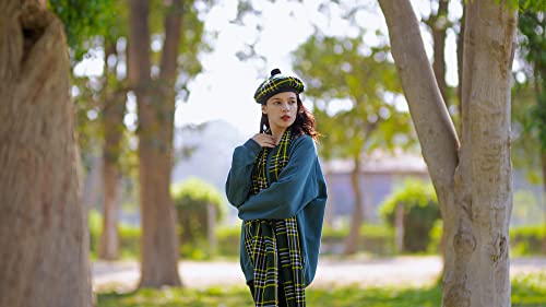 Image of Scottish Tam O' Shanter Hat Tartan Bonnet Pom Pom Wool Flat Cap One Size