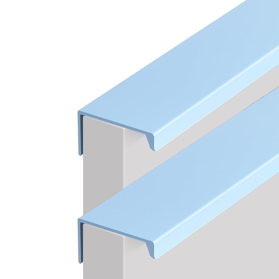 Tiradores de aluminio invisibles y resistentes de color azul para cajones, 2 unidades