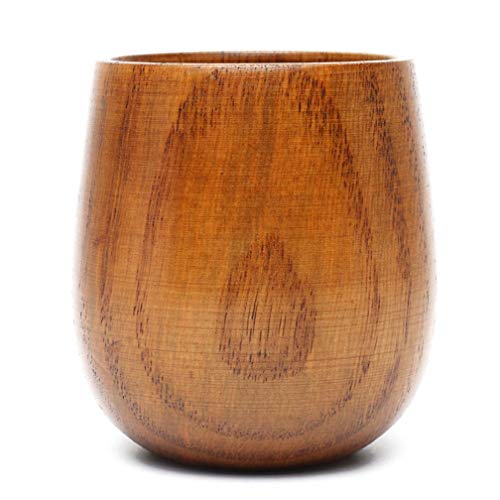 Natural Wood Tea Cup Solid Wooden Mug for Tea Coffee Water Milk Juice Drinks About 4 oz
