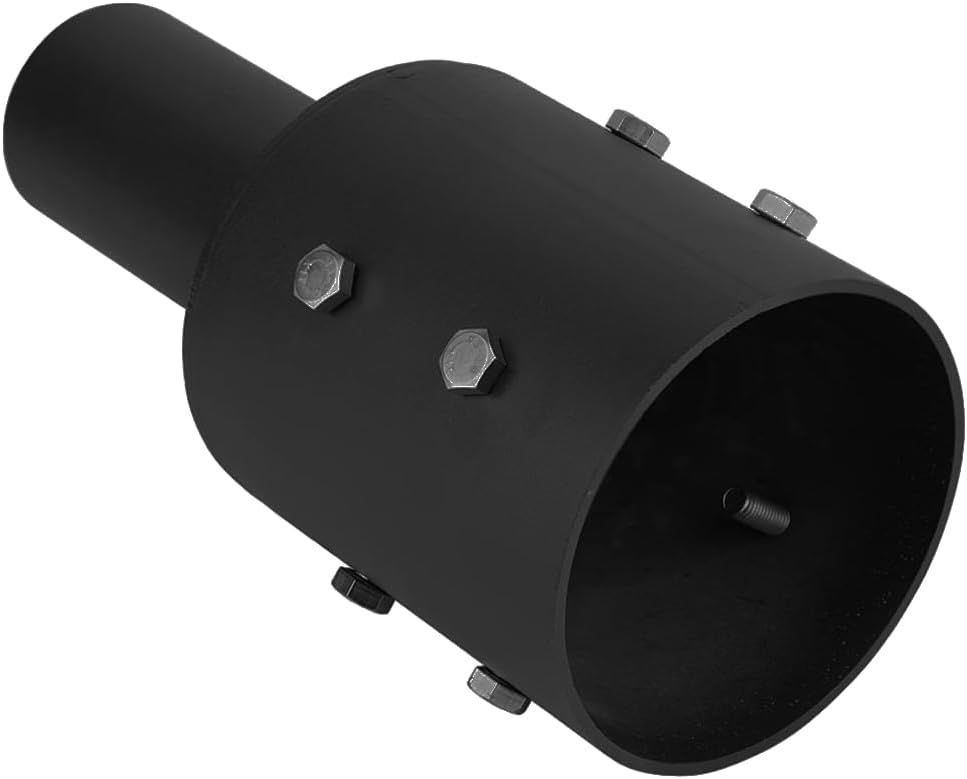 4 Inch Round Pole Tenon Adapter for 2-3/8" Slip Fitter Mount Parking Lot Light, Black Pole Top Reducer 4in to 2-3/8in Tenon,Heavy-Duty Steel Mounting Bracket Accessories for Flood, Street