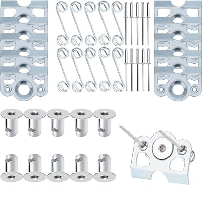 1/4 Turn Quick Release Steel Slot Head Dzus Fastener Button with Springs & Dimpled Tabs (10 Pack)