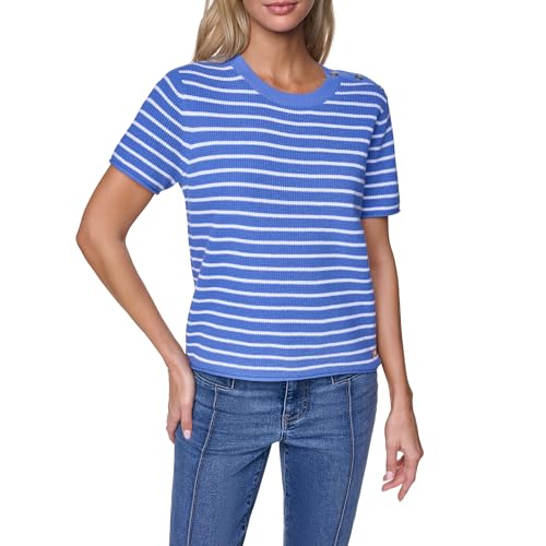 Image of Nautica Women's Crew Neck Solid Short Sleeve Sweater
