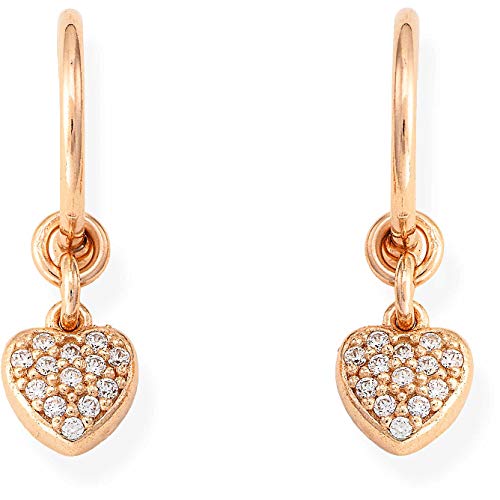 Amen Boucles d'oreilles pendantes pour femme en argent 925 de couleur rose et zircons