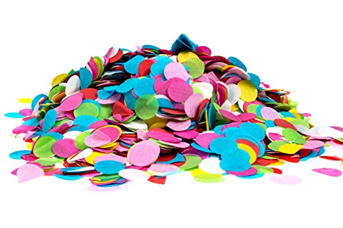 Confetti Kings Premium Multi-Colored Round Confetti Top Grade Biodegradable Paper Confetti - Great for Parties, Celebrations, Sports Matches & Other Events - Large 7 Ounce (200g) Bag