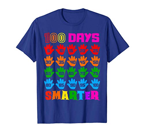 100 Days Smarter 100th Day Of School Funny Hand Gift Maglietta