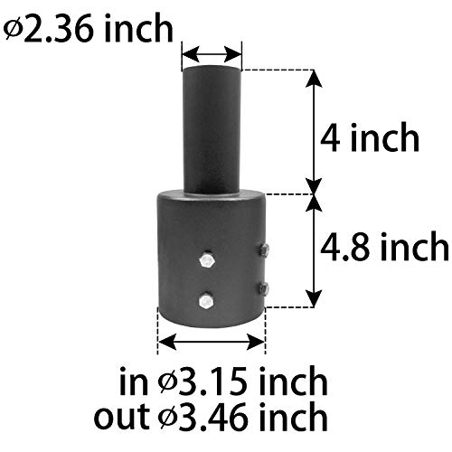 1000LED Tenon Adapter for 3 inch Round Pole Bracket, Single Vertical Bracket Adapter