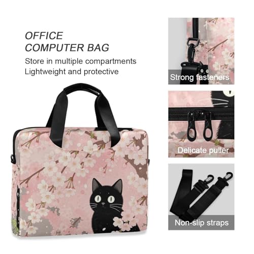 Funda portátil para laptop 15.6" flores y gato miniatura 6