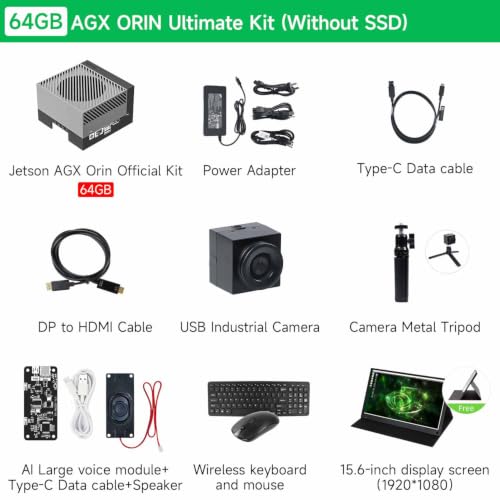 Image of Jetson AGX Orin 64GB Developer Kit 275 Tops, with Ethernet,USB Display Port Provides AI Large Models /ROS Data
