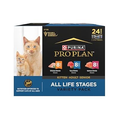 Purina Pro Plan High Protein Wet Cat Food Pate All Life Stages Classic Entree Variety Pack