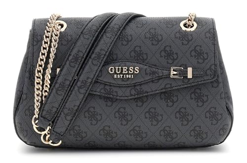 GUESS Katya Convertible Xbody Flap Bag Coal Logo