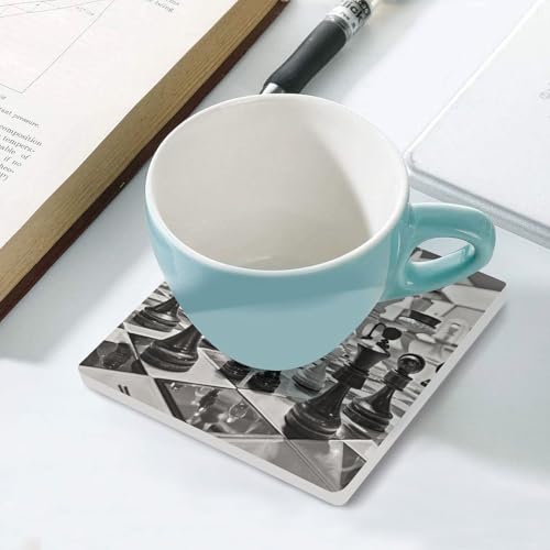Dessous de verre en céramique chic noir et blanc pour table basse - 6