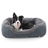 INVENHO Medium Dog Beds for Medium Dogs Washable, Rectangle Dog Bed Medium Size Dog, Orthopedic Dog Bed, Warming Soft Calming Sleeping Puppy Bed Durable Pet Bed with Anti-Slip Bottom M(30"x24"x9")