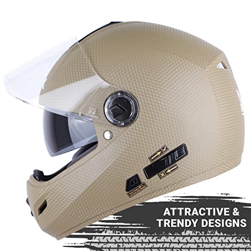 Image of Steelbird Rox Cyborg ISI Certified Full Face Helmet for Men and Women with Inner Smoke Sun Shield and Outer Clear Visor