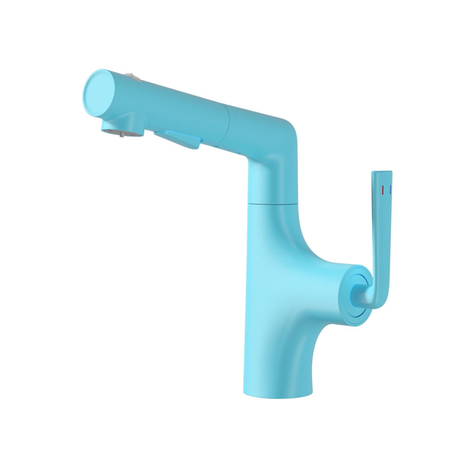 Fanjubei Blue Bathroom All-Copper Hot And Cold Pulled Noodles Basin Faucet