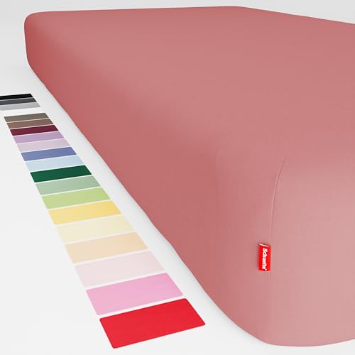 Schuette® Spannbettlaken • 90x200 cm • Wow! Kollektion: Pink Fiction (Altrosa) • 100% Superfluff Baumwolle, Blickdicht, Faltenfrei • mit Rundumgummi • Matratzenhöhe bis 20 cm