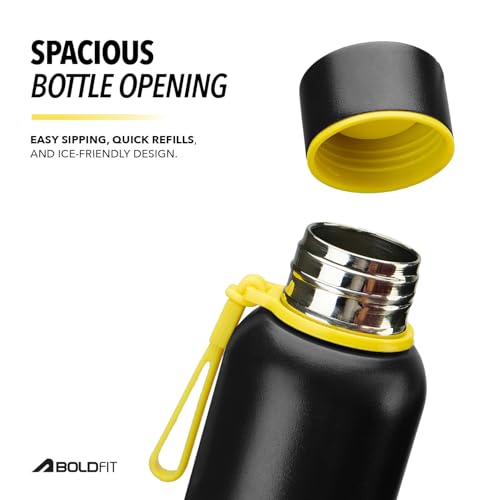 Image of Boldfit Water Bottle 700ml Stainless Steel Water Bottle Vacuum Insulated Hot & Cold Flask Leakproof BPA Free Metal Bottle with Strap Rust Free Reusable Water Bottle for Gym, Office, School & Travel