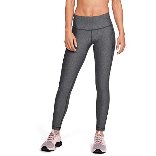 Under Armour Women's HeatGear Armour High Waisted  Leggings , Charcoal Light Heather (019)/Metallic Silver , Small