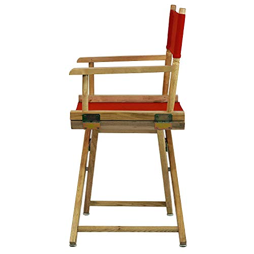 Casual Home Director's Chair ,Natural Frame/Red Canvas,18" - Classic Height #TOP2