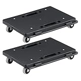 BUYFOOK 2 Pack Furniture Mover Pallet Trolley 500 lbs Each Count with 4 Wheels Small Flat Dolly Cart for Industrial Machinery