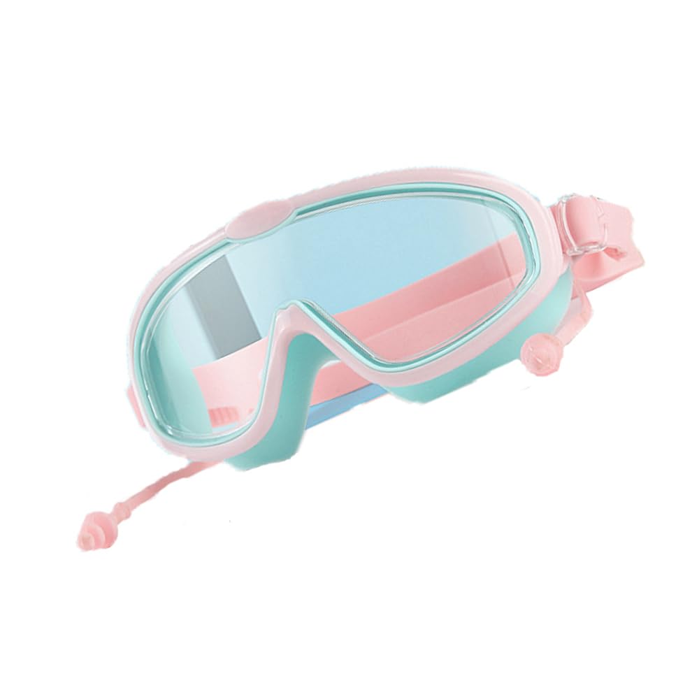 DoHTeck Kids Swimming Goggles Large Frame HD Waterproof Anti-Fog Swim Goggles with Earbuds Suitable for Children Age 3-16