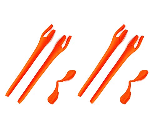 Image of SAUCER Replacement Nose Pieces Pads & Earsocks Temple Sleeve Rubber Kit for Oakley Radar EV Path OO9208 | Radar EV Pitch OO9211 | Radar EV Advancer OO9442 Sunglass - Orange + Orange