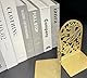 Deefongo 8 Stück Buchstützen,Dekoratives Buchständer-Set aus Metall in Gold, Goldene Buchstützen mit Cut-Out Look,Buchstütze Für Kinderbücher, Büro, Schule & Bibliothek