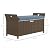 Outsunny 27 Gallon Patio Wicker Storage Bench, Outdoor PE Rattan Patio Furniture, 2-in-1 Large Capacity Rectangle Garden Storage Box with Handles and Cushion, Dark Blue