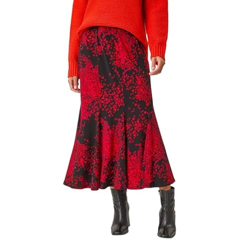 Roman Originals Floral Midi Jersey Skirt Cover