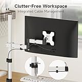 Bracwiser Single Fully Adjustable Standing Height Monitor Arm Stand Mount 800mm Tall for Monitor Computer Screen 13 15 17 19 20 22 23 24 26 27 30 32 inch VESA 75 100 White MD7821W - Image 7