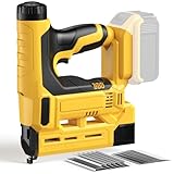 2-in-1 18 GA Cordless Brad Nailer & Staple Gun for Dewalt 20V Max Battery, Electric Nail Gun Battery Powered with Adjustable Depth, 2 Models, Safety Nose, LED Light, 2000 Nails/Staples (No Battery)