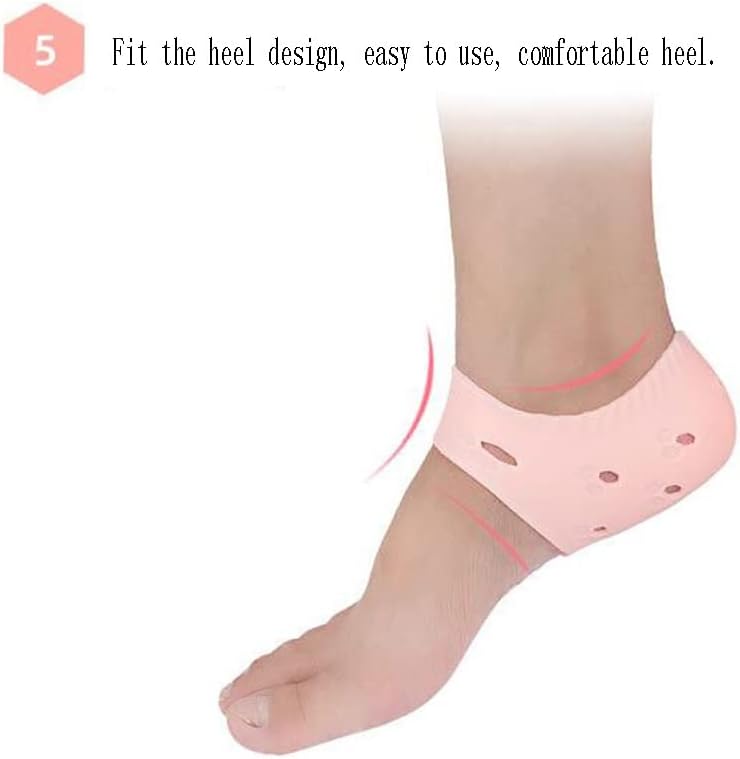 DEAVER Heel Protector, Chapped Heels Moisturizing Socks, Foot Cover Ripstop Cushion Protector Sleeve,Plantar Fasciitis Cracked Skin Care Repair Breathable