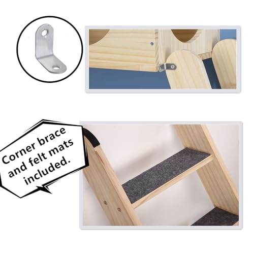 Escalera para gatos de madera sólida 31.5 pulgadas miniatura 4