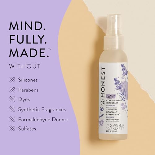 The Honest Company HU-XI-201 Conditioning Hair Detangler | Leave-In Conditioner + Fortifying Spray | Tear-Free, Cruelty-Free, Hypoallergenic | Lavender Calm thumb #4