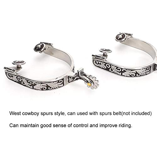 Zerodis Edelstahl Horse Spurs, West Cowboy Horse Boot Spurs Dekoration mit Gear Spurs für Stiefel Reitausrüstung für Reitwettkampf Unterhaltung