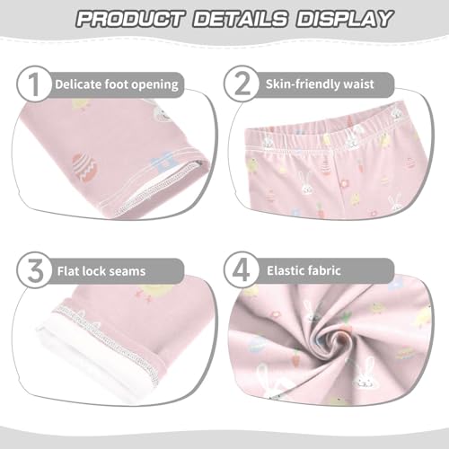 Rabbit and Chicken Girls Leggings,Workout Leggings for Girls Toddler Athletic Legging Size for 3-10T3