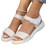 YYUFTTG Sandalias Mujer Summer Sandals Travel Women Shoes New Sandal Sole Durable Sandal Ladies Outdoor Beach Slippers Platform Sandals(White)