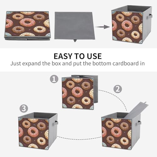 Organiseur de rangement pliable marron et bacs empilables en tissu